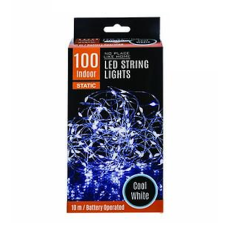 Battery Operated LED String Lights - Indoor / Cool White, 10 metre 